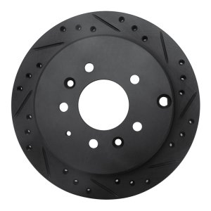 Mazda 929 Brake Rotor (1) - Rear Right - R1 Concepts - Drilled & Slotted - Black - `92-`06